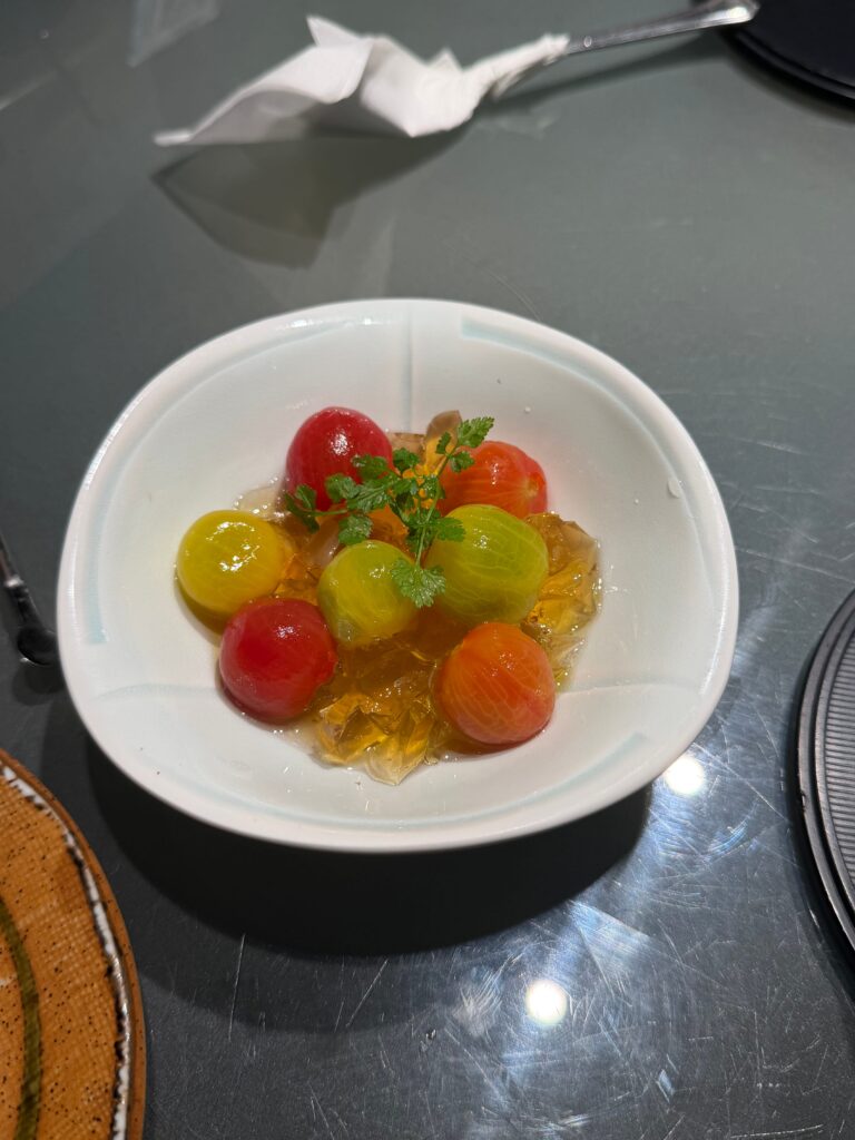 色とりどりのミニトマトの和風ジュレ仕立て